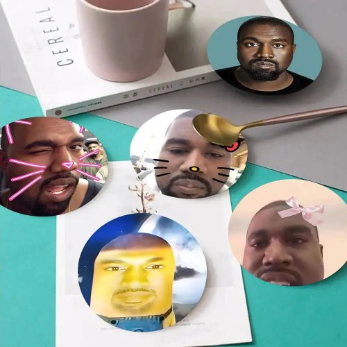 Porta-copos em madeira Kanye West "YE", impressão a cores, para chávenas, decoração de secretária, presente