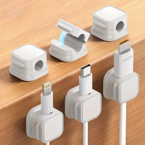Organizador de cabos magnético 1 un. — clipe suporte para secretária e parede, fixador para cabos de carga/dados