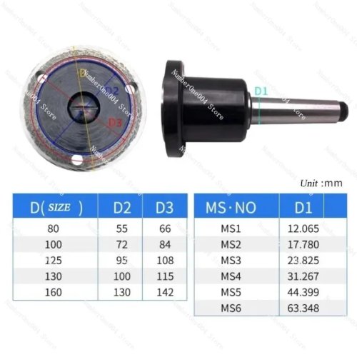 Adapter kołnierza do uchwytu tokarskiego — dla uchwytów 3- i 4-szczękowych, stożek Morse'a MT2/MT3/MT4/MT5, Ø80/100/125/160/200 mm