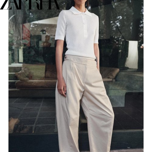 Top de malha feminino manga curta verão 2026 — estilo minimalista, elegante e versátil, ideal para trabalho e dia a dia