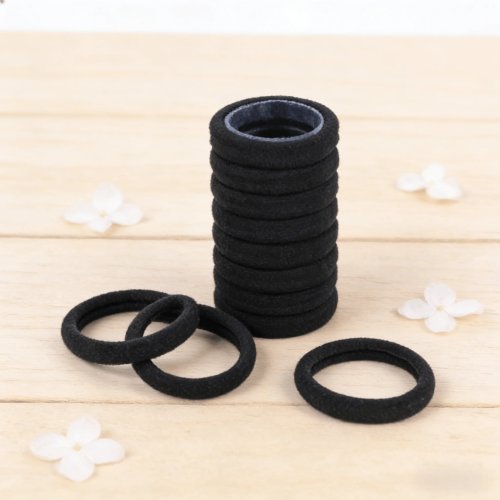 Pack de 50 elásticos pretos para cabelo — fixação forte antideslizante, duráveis para todos os tipos de cabelo