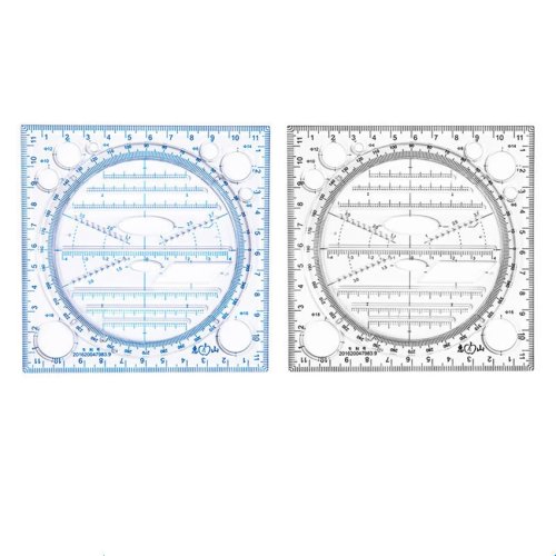 Multifunction Rotating Drawing Template – Rotatable Circle & Geometry Stencil with Scale Ruler for Architects & Designers