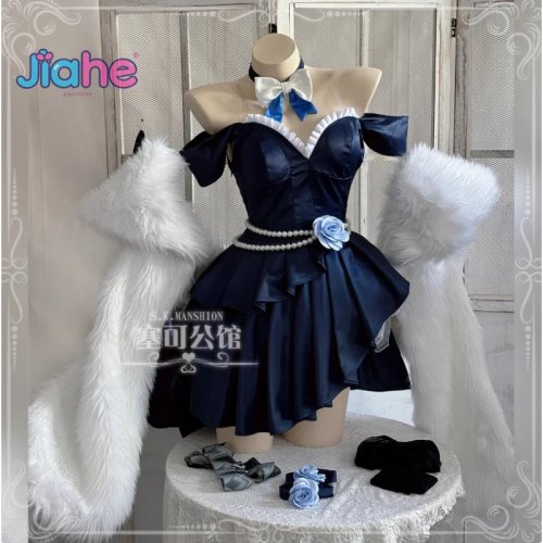 Costume cosplay Toradora! Aisaka Taiga femme — tenue uniforme scolaire (robe) avec bas, gants et châle