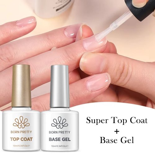 BORN PRETTY Gel Rubber 10 ml – Base y Top Coat, Gel reforzador/constructor para uñas, Soak-Off, UV/LED