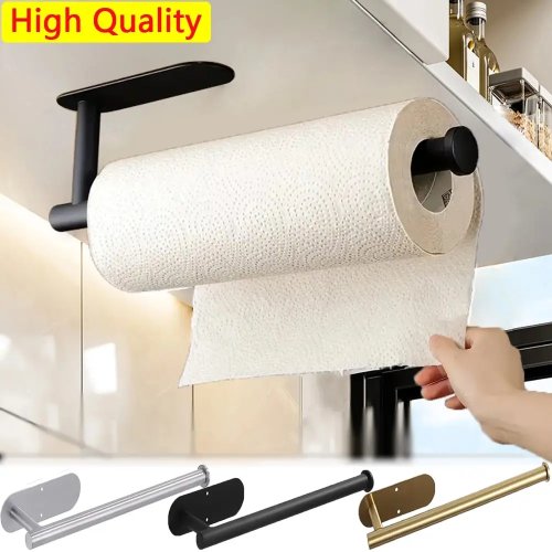 Suporte autocolante para papel de cozinha — dispensador de papel higiénico/guardanapos para parede ou armário