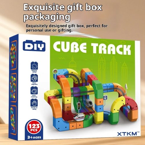 Set de Pistas Magnéticas STEM con Vehículos Flotantes - 100+ Piezas DIY, Tren para Armar, Regalo Creativo para Niños
