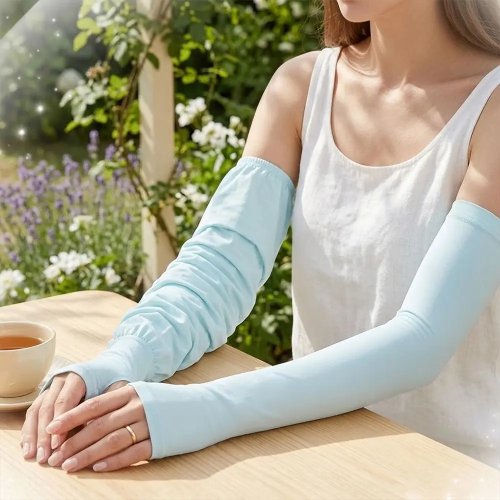Manchons Ice Silk anti-UV — respirants, protection solaire pour vélo, coupe ample