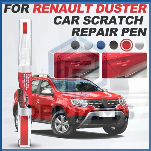 Pennarello ritocco vernice per Renault Duster (2010–2025) – Ripara graffi, colori: arancione / blu / rosso