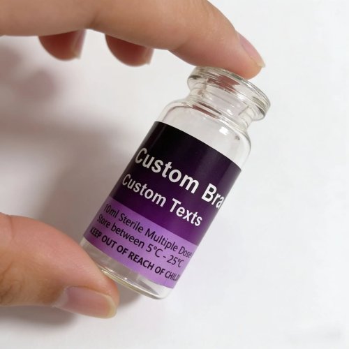 Autocolantes em vinil impermeáveis com logótipo personalizado e caixas de oferta para frascos de peptídeos 3ml/10ml/15ml