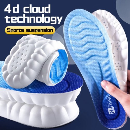 4D Cloud Sports-Einlegesohlen für Schuhe – PU-Sohle, weich, atmungsaktiv, stoßdämpfend, orthopädische Dämpfung fürs Laufen