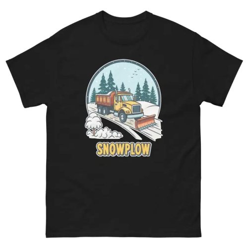 Camiseta masculina Snowplow Mountain — estância de esqui