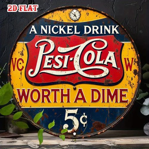 ヴィンテージPepsiメタルサイン — 家庭・ガレージ・カフェ向けレトロ壁飾り