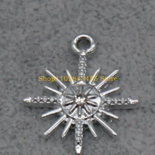 Matériel DIY pour couronne de mariée — breloque étoile en alliage à pointes aiguës, composant pendentif/boucle d'oreille pour bijoux