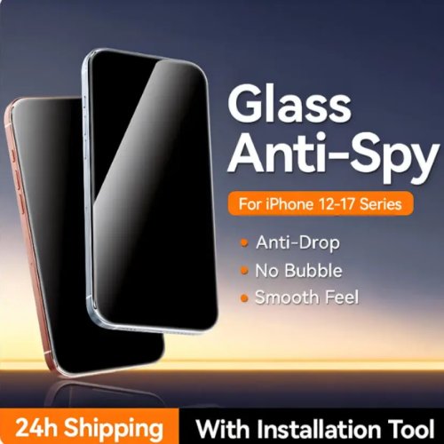 Vidro temperado privacidade anti‑espionagem para iPhone 12/13/14/15/16/17 (compatível com Pro/Pro Max)