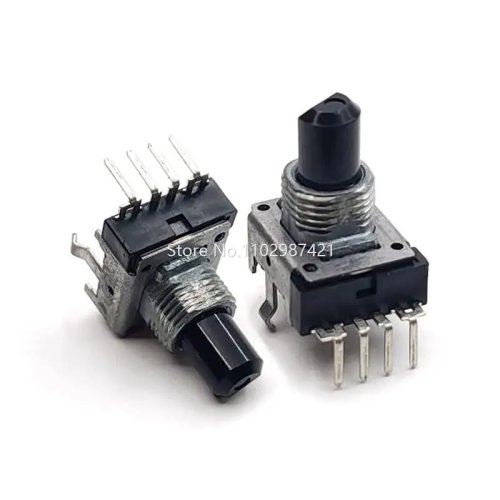 1pc RK11 100kΩ Single‑Gang Rotary Potentiometer for Audio Volume/Balance with Center Detent EVJ02QF01G15