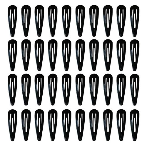 Pack 40 ganchos de cabelo metálicos 'snap' 5 cm — cores lisas e sortidas, para senhora