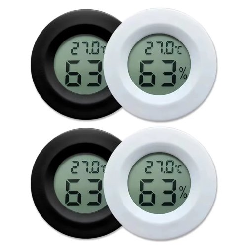 Paket 2/4 PCS Termometer & Higrometer Digital LCD - Alat Ukur Suhu dan Kelembapan Ruangan, Stasiun Cuaca Rumah