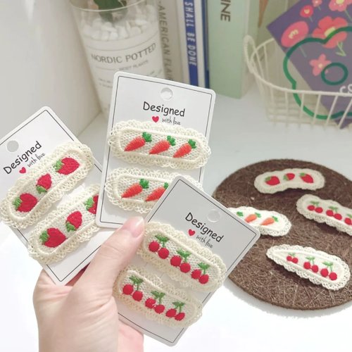 Barrettes en dentelle - pinces creuses tricotées pour femmes et filles