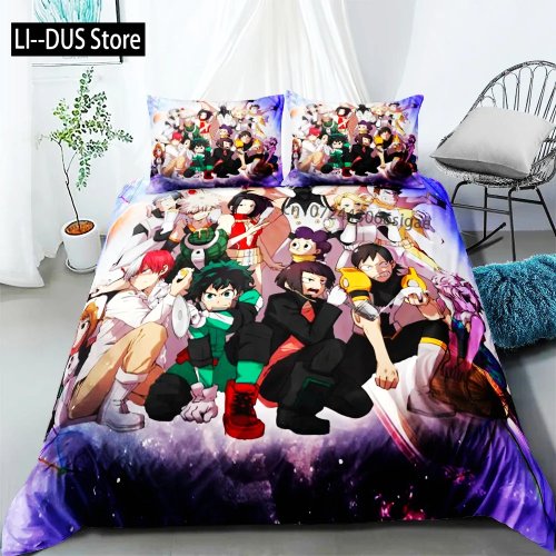 Conjunto capa de edredão com arte de banda desenhada 2024 — Roupa de cama, tamanhos Single/Twin/Double/Full/Queen/King (UK/US)