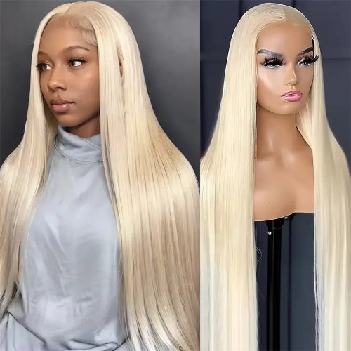 Peruca Lace Front 13x6/13x4 HD transparente em cabelo humano, densidade 200%, cor 613 loiro mel, lisa, 34/36 polegadas