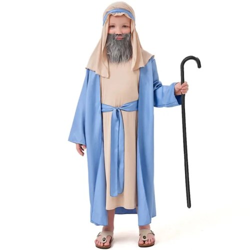 Fato Noé / Pastor Bíblico Toga com Barba – Carnaval e Cosplay