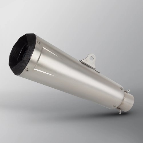 Ponteira de escape universal para moto em aço inox/ligação de titânio, formato redondo — compatível com NC750, 250SR, R6