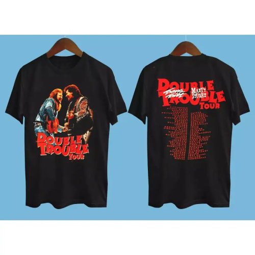 Travis Tritt & Marty Stuart 'Double Trouble' Tour T-shirt - Black, various sizes