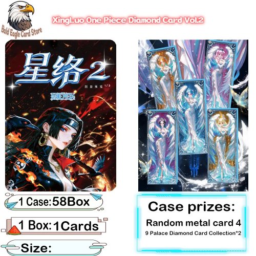 Tarjeta coleccionable metálica One Piece XingLuo Culture Wave 2 - Edición limitada Diamond, caja sorpresa (aleatoria/rara)