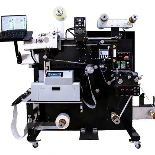 Impressora automática de etiquetas coloridas com laminação, polimento e cura UV — máquina de acabamento pós-impressão