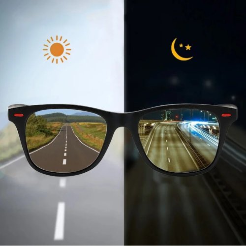 Polarisierte Nachtsicht-Sonnenbrille für Herren, PC-Fassung, Sport- und Fahrbrille