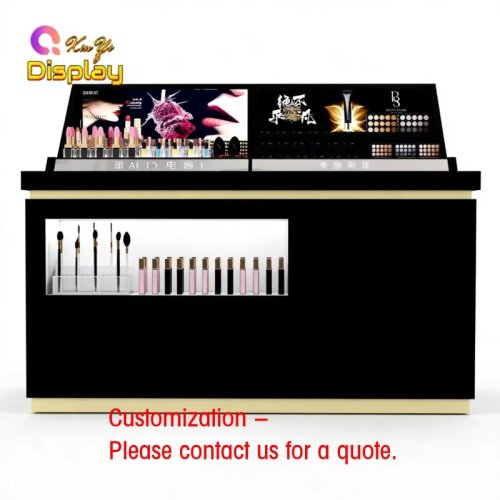 Coiffeuse maquillage moderne avec éclairage LED, structure inox et dos en verre – recyclable, facile à nettoyer, usage professionnel