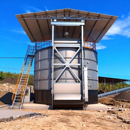 Cuba de fermentação vertical de estrume para explorações agrícolas — fermentador para gado e aves