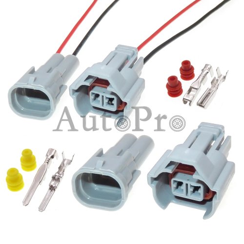 Set 1 connettore cavo AC a 2 poli con terminali, spina maschio e femmina per auto Nissan (compatibile 6189-0039/6189-0074/6189-0035)