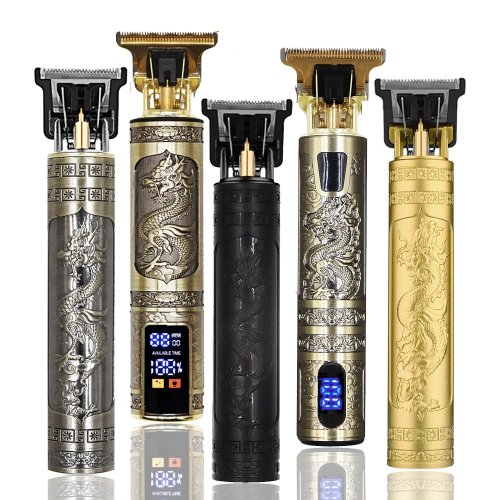 Tondeuse T9 Vintage sans fil – Tondeuse professionnelle de barbier pour homme, tondeuse/rasoir de barbe rechargeable et légère