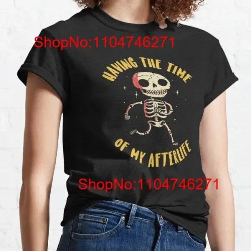 T-shirt homem 'The Time Of My Afterlife' lavagem vintage, clássico, macio e confortável