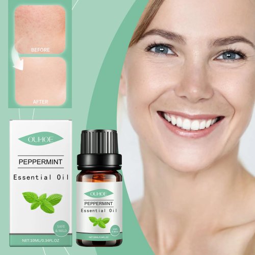 Óleo essencial de hortelã‑pimenta — aromaterapia refrescante, hidratação de longa duração, alívio do stresse e melhoria da textura da pele