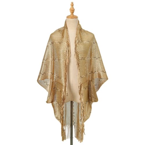 Women's fashion scarf headwrap with stylish fringe — all-season
