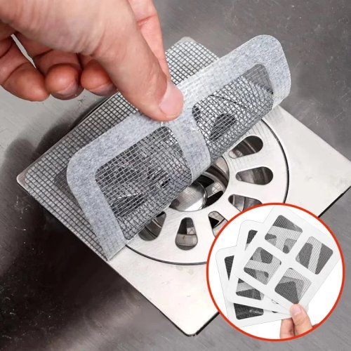 6–40 unid. Coletor de cabelo descartável para chuveiro – Tela/filtro adesivo para ralo de piso e pia