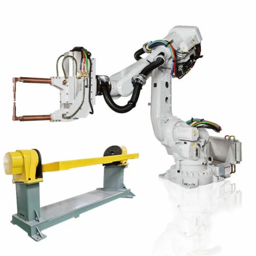 Bras robotisé de soudage par points 6 axes, industriel et robuste, compatible avec rail linéaire