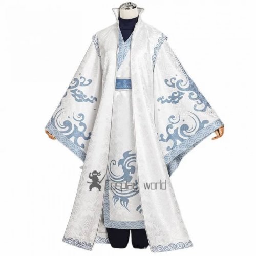 Fato cosplay Nezha e Ao Bing estilo Hanfu com autocolantes de cornos — Traje chinês antigo unissexo para Halloween/festas