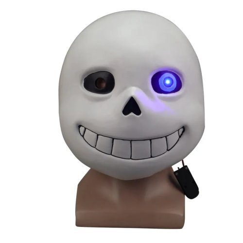 Undertale Sans latex full-head masker met LED-licht — volwassen cosplay / Halloween-prop