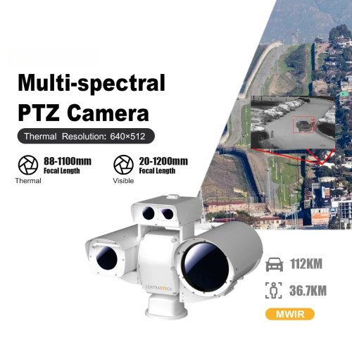 4MP 12x Zoom Long-Range Bi-spectral MCT-cooled FPA HD Thermal PTZ IP Camera with 20 km Laser Rangefinder