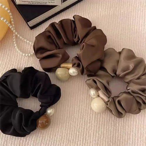 Scrunchie con perlas – liga para cabello elegante para mujer, para uso diario