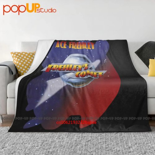 Manta vintage rara Ace Frehley 1987 'Comet Is Back' supermacia — cobertura/edredão para sofá e cama