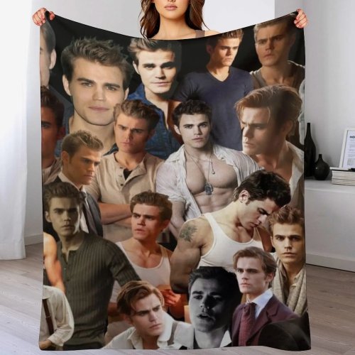 Paul Wesley foto-collage plaid – warme, duurzame deken voor dagelijks gebruik thuis
