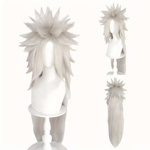 Peruca cosplay rosa aprox. 100 cm com rede (touca) – Jiraiya (Naruto)