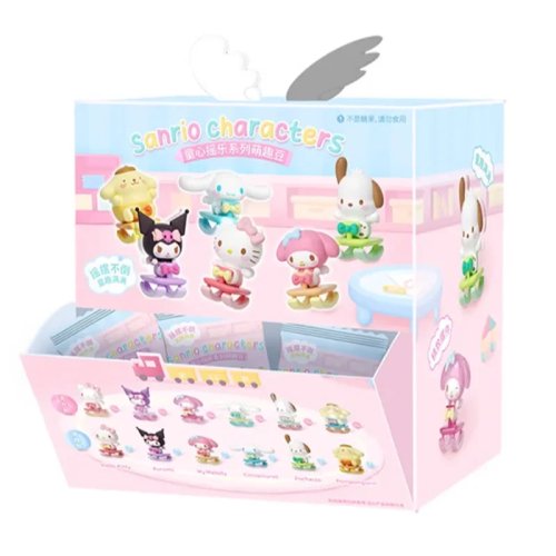Caja sorpresa Sanrio Serie Rocking - My Melody, Kuromi, Hello Kitty, Pochacco - Figuras coleccionables de escritorio