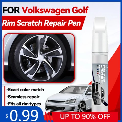 Rotulador de retoque para cubo de rueda — compatible con Volkswagen Golf 2/3/4/5/6/7/8 (1974–2025) — para reparar arañazos