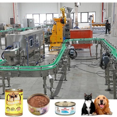 Linha de produção PLC para comida húmida e enlatada para animais de estimação com bomba motorizada — para cães, gatos e pequenos animais