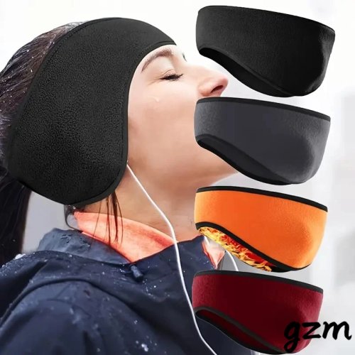Bandeau thermique en polaire — cache-oreilles doux et coupe-vent, unisexe, pour ski, course et vélo